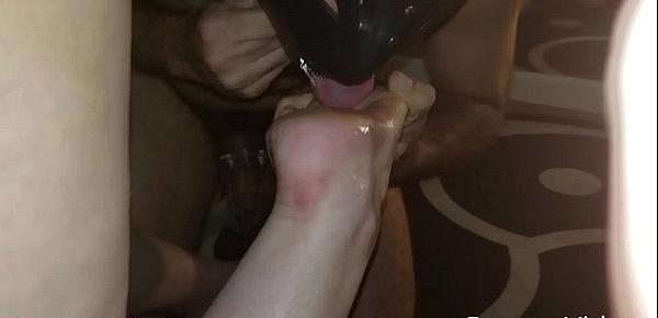  Sissy Cuckold Slave Fetish Fantasy with the top Latin America Mistress, Mistress Charlotte and drink cum over his mistress butt and foot - part 2